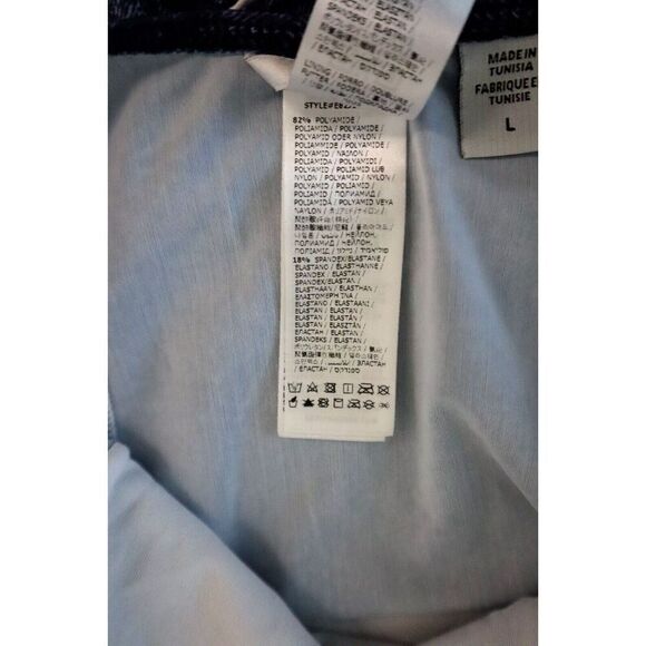 Guess E82J18-MC009 Women's Sz L Blue Denim Halter Side Lace-Up 1-Piece Swimsuit - Picture 7 of 11